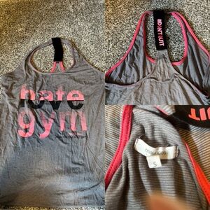 Maurices Charcoal and Fuchsia Striped Tee